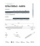 Miniatură Surub de sol pilon metalic de fundare G76x1500x3-4xM16 pentru structuri fotovoltaice - imaginea 3