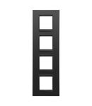 PLACA INTERNATIONALA LUX - IN METAL - 2+2+2+2 MODULE VERTICAL - SATIN MONOCROM NEGRU - CHORUSMART Gewiss