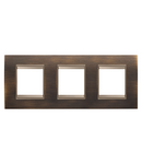 PLACA INTERNATIONALA LUX - IN METAL - 2+2+2 MODULE ORIZONTALE - ALAMA ANTICA LAVY - CADRU INTERIOR BRONZ MAT ÎNCHIS - CHORUSMART Gewiss