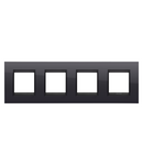 LUX INTERNATIONAL PLATE - IN TECHNOPOLYMER - 2+2+2+2 MODULE ORIZONTALE - TONER NEGRU LAVY - CADRU INTERIOR NEGRU MAT - CHORUSMART Gewiss