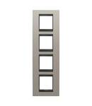 PLACA INTERNATIONALA LUX - IN METAL - 2+2+2+2 MODULE VERTICAL - ALUMINIU PERIAT LAVY - CADRU INTERIOR NEGRU MAT - CHORUSMART Gewiss