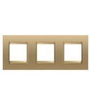 PLACA INTERNATIONALA LUX - IN METAL - 2+2+2 MODULE ORIZONTAL - AUR - CADRU INTERIOR AUR MAT - CHORUSMART Gewiss