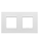 PLACA INTERNATIONALA LUX - IN METAL - 2+2 MODULE ORIZONTALE - ALB SATINAT MONOCROM - CHORUSMART Gewiss