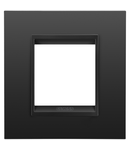 PLACA INTERNATIONALA LUX - IN METAL - 2 MODULE - SATIN MONOCROM NEGRU - CHORUSMART Gewiss