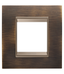 PLACA INTERNATIONALA LUX - IN METAL - 2 MODULE - ALAMA ANTICA LAVY - CADRU INTERIOR BRONZ MAT ÎNCHIS - CHORUSMART Gewiss