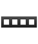 PLACA INTERNATIONALA LUX - IN METAL - 2+2+2+2 MODULE ORIZONTAL - NEGRU SATINAT MONOCROM - CHORUSMART Gewiss