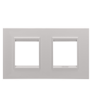 PLACA INTERNATIONALA LUX - IN METAL - 2+2 MODULE ORIZONTAL - BEJ NATURAL MONOCROM - CHORUSMART Gewiss