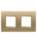 PLACA INTERNATIONALA LUX - IN METAL - 2+2 MODULE ORIZONTAL - AUR - CADRU INTERIOR AUR MAT - CHORUSMART Gewiss