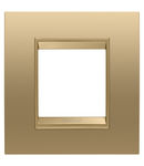 PLACA INTERNATIONALA LUX - IN METAL - 2 MODULE - AUR - CADRU INTERIOR AUR MAT - CHORUSMART Gewiss