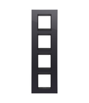 PLACA INTERNATIONALA LUX- ÎN TEHNOPOLIMER - 2+2+2+2 MODULE VERTICALE- NEGRU TONER LAVY - CADRU INTERIOR NEGRU MAT - CHORUSMART Gewiss