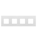 PLACA INTERNATIONALA LUX - IN METAL - 2+2+2+2 MODULE ORIZONTAL - ALB SATINAT MONOCROM - CHORUSMART Gewiss