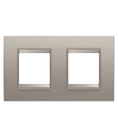 PLACA INTERNATIONALA LUX - IN METAL - 2+2 MODULE ORIZONTALE - ALUMINIU PERIAT - CADRU INTERIOR BRONZ MAT - CHORUSMART Gewiss