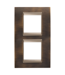 PLACA INTERNATIONALA LUX - IN METAL - 2+2 MODULE VERTICAL - ALAMA ANTICA LAVY - CADRU INTERIOR BRONZ MAT ÎNCHIS - CHORUSMART Gewiss