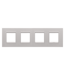 PLACA INTERNATIONALA LUX - IN METAL - 2+2+2+2 MODULE ORIZONTAL - BEJ NATURAL MONOCROM - CHORUSMART Gewiss