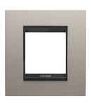PLACA INTERNATIONALA LUX - IN METAL - 2 MODULE - ALUMINIU PERIAT LAVY - CADRU INTERIOR NEGRU MAT - CHORUSMART Gewiss