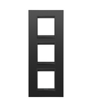 PLACA INTERNATIONALA LUX - IN METAL - 2+2+2 MODULE VERTICALE - SATIN MONOCROM NEGRU - CHORUSMART Gewiss