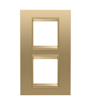 PLACA INTERNATIONALA LUX - IN METAL - 2+2 MODULE VERTICAL - AUR - CADRU INTERIOR AUR MAT - CHORUSMART Gewiss
