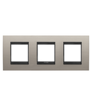 PLACA INTERNATIONALA LUX - IN METAL - 2+2+2 MODULE ORIZONTALE - ALUMINIU PERIAT LAVY - CADRU INTERIOR NEGRU MAT - CHORUSMART Gewiss