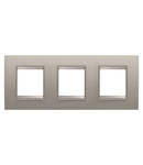 PLACA INTERNATIONALA LUX - IN METAL - 2+2+2 MODULE ORIZONTALE - ALUMINIU PERIAT - CADRU INTERIOR BRONZ MAT - CHORUSMART Gewiss