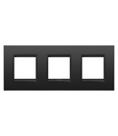 PLACA INTERNATIONALA LUX - IN METAL - 2+2+2 MODULE ORIZONTALE - SATIN MONOCROM NEGRU - CHORUSMART Gewiss
