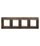 PLACA INTERNATIONALA LUX - IN METAL - 2+2+2+2 MODULE ORIZONTAL - ALAMA ANTICA LAVY - CADRU INTERIOR BRONZ MAT ÎNCHIS - CHORUSMART Gewiss