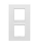 PLACA INTERNATIONALA LUX - IN METAL - 2+2 MODULE VERTICALE - ALB SATINAT MONOCROM - CHORUSMART Gewiss