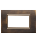 PLACA LUX - IN METAL - 4 MODULE - ALAMA ANTICA - CADRU INTERIOR BRONZ MAT ÎNCHIS - CHORUSMART Gewiss