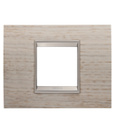 PLACA LUX - DIN LEMN - 2 MODULE - STEJAR DESCHIS - CADRU INTERIOR BRONZ DESCHIS MAT - CHORUSMART Gewiss