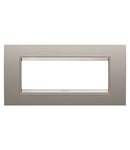PLACA LUX - IN METAL - 6 MODULE - BRONZ SIDEFAT - CADRU INTERIOR BRONZ MAT - CHORUSMART Gewiss
