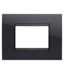 PLACA LUX - ÎN TEHNOPOLIMER - 3 MODULE - NEGRU TONER LAVY - CADRU INTERIOR NEGRU MAT - CHORUSMART Gewiss