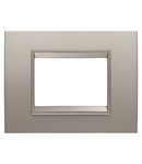 PLACA LUX - IN METAL - 3 MODULE - ALUMINIU PERIAT - CADRU INTERIOR BRONZ MAT - CHORUSMART Gewiss