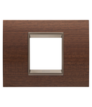 PLACA LUX - DIN LEMN - 2 MODULE - NUC - CADRU INTERIOR BRONZ MAT ÎNCHIS - CHORUSMART Gewiss