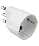 ADAPTOR UNIC - 2P+E 16A S17 - 1 IESIRE STANDARD ITALIANA/GERMANA - 16A - 250V c.a. - ALB SATINAT Gewiss