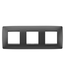 PLACA INTERNATIONALA ONE - TEHNOPOLIMER VOPSIT - 2+2+2 MODULE ORIZONTAL - NEGRU SATINAT - CHORUSMART Gewiss