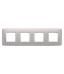 PLACA INTERNATIONALA ONE - IN TEHNOPOLIMER VOPSIT - 2+2+2+2 MODULE ORIZONTAL - BEJ NATURAL - CHORUSMART Gewiss
