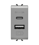 ÎNCARCATOR USB - TIP A+C - 3A - TITAN - 1 MODUL - CHORUSMART Gewiss