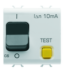 ÎNTRERUPATOR DE CURENT REZIDUAL CU PROTECTIE LA SUPRACURENT - CARACTERISTICA C - CLASA A - 1P+N 6A 230VAC 10MA - 2 MODULE - ALB SATINAT - CHORUSMART Gewiss