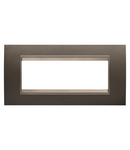 PLACA LUX - IN METAL - 6 MODULE - MARO ANODIC - CADRU INTERIOR BRONZ MAT ÎNCHIS - CHORUSMART Gewiss
