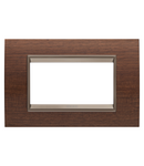 PLACA LUX - DIN LEMN - 4 MODULE - NUC - CADRU INTERIOR BRONZ MAT ÎNCHIS - CHORUSMART Gewiss