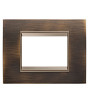 PLACA LUX - IN METAL - 3 MODULE - ALAMA ANTICA - CADRU INTERIOR BRONZ MAT ÎNCHIS - CHORUSMART Gewiss