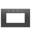 PLACA INTELIGENTA EGO - IN TEHNOPOLIMER VOPSIT - 4 MODULE - NEGRU SATINAT - CHORUSMART Gewiss