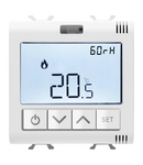 TERMOSTAT CONECTAT CU MASURARE UMIDITATE - ZIGBEE - 100-240 V c.a. 50/60 Hz - NA 5A (AC1) 240 V c.a. - 2 MODULE - ALB SATINAT - CHORUSMART Gewiss