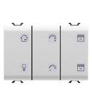 PANOU CU BUTOANE CU SIMBOLURI INTERSCHIMBABILE - CU DISPOZITIV DE ACTIONARE - KNX - 6+1 CANALE - 3 MODULE - ALB SATINAT - CHORUSMART Gewiss
