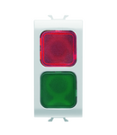LAMPA INDICATOARE DUBLA - ROSU/VERDE - 1 MODUL - ALB SATINAT - CHORUSMART Gewiss