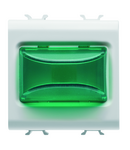 LAMPA INDICATOARE PROEMINENTA - 12V c.a./c.c. / 230V c.a. 50/60 Hz - VERDE - 2 MODULE - ALB SATINAT - CHORUSMART Gewiss