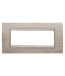 PLACA LUX - DIN LEMN - 6 MODULE - STEJAR DESCHIS - CADRU INTERIOR BRONZ DESCHIS MAT - CHORUSMART Gewiss