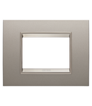 PLACA LUX - IN METAL - 3 MODULE - BRONZ SIDEFAT - CADRU INTERIOR BRONZ MAT - CHORUSMART Gewiss