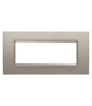 PLACA LUX - IN METAL - 6 MODULE - ALUMINIU PERIAT - CADRU INTERIOR BRONZ MAT - CHORUSMART Gewiss