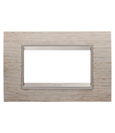 PLACA LUX - DIN LEMN - 4 MODULE - STEJAR DESCHIS - CADRU INTERIOR BRONZ DESCHIS MAT - CHORUSMART Gewiss