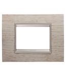 PLACA LUX - DIN LEMN - 3 MODULE - STEJAR DESCHIS - CADRU INTERIOR BRONZ DESCHIS MAT - CHORUSMART Gewiss